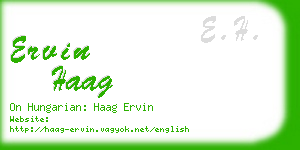 ervin haag business card